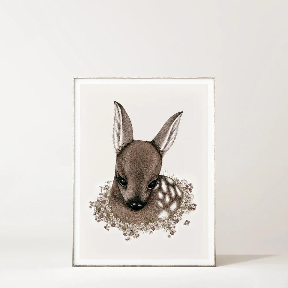 Deer Fawn Illustration Anne Løvenskjold