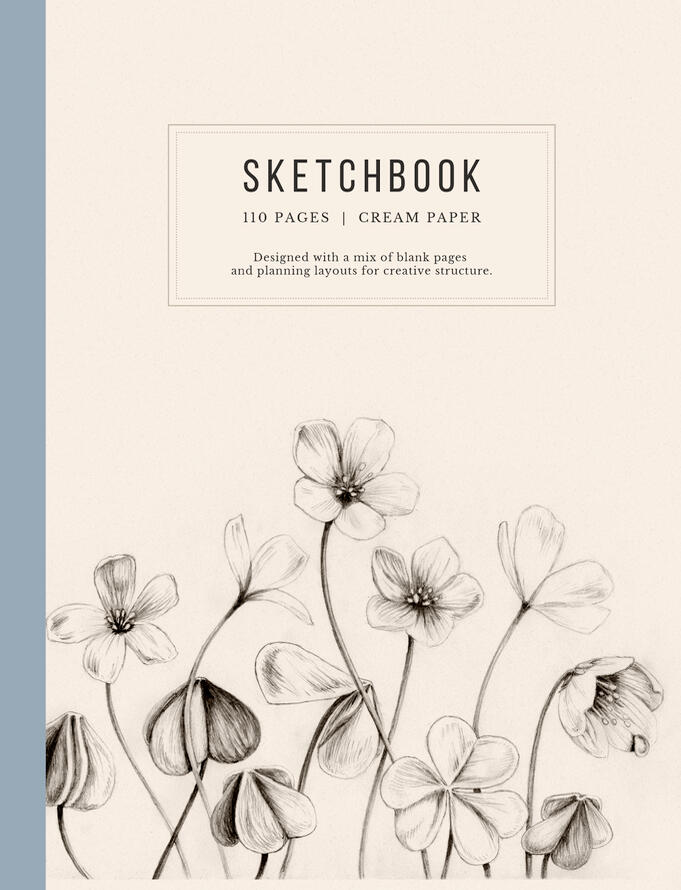 sketchcbook with oxalis flowers nature sketching Anne Løvenskjold