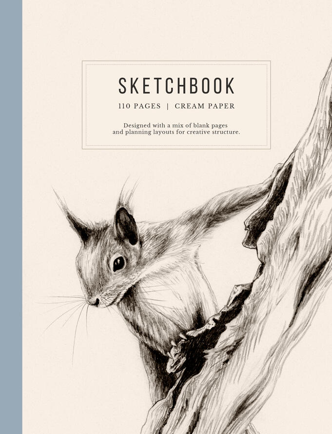 sketchcbook with squirrel nature sketching Anne Løvenskjold